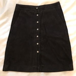 All Saints Dark Brown Suede Emme Skirt